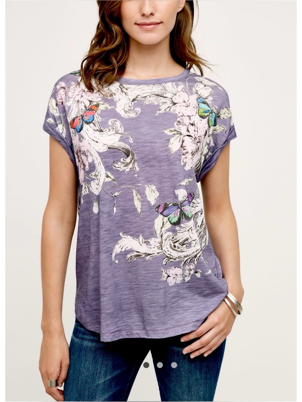 ANTHROPOLOGIE POSTMARK BAROQUE FLORAL TOP L/XL MERMAID WHIMSYGOTH COQUETTE FAIRY